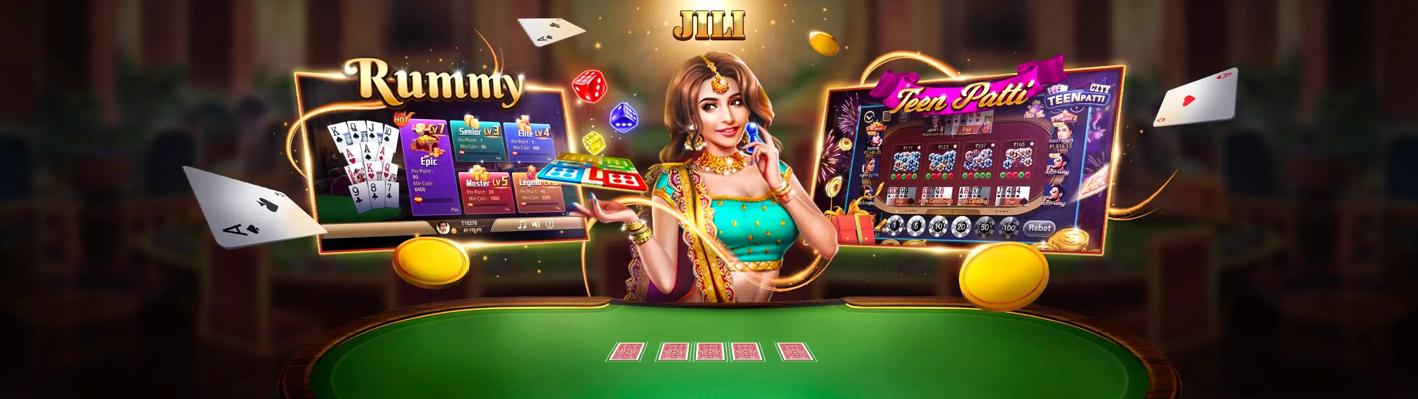 Người chơi chiến thắng tại oke365 nổ hũ với biểu tượng jackpot và tiền vàng, màu sắc xanh vàng rực rỡ.